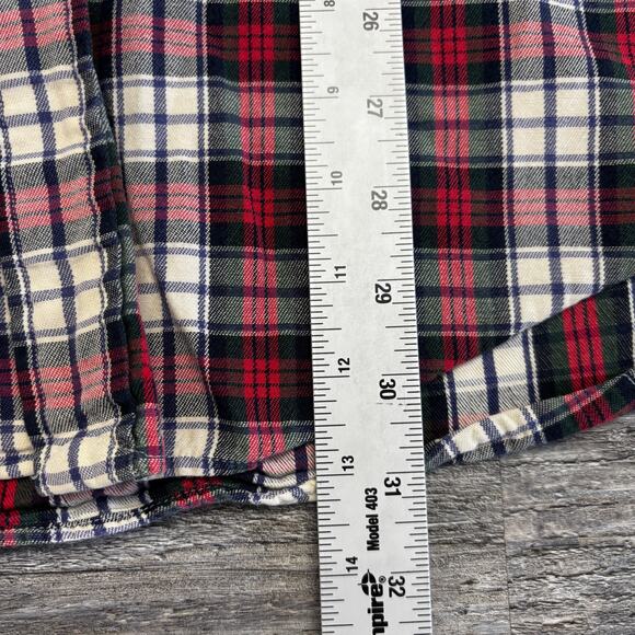 Ralph Lauren Red Green Mens XL Pony Button Down‎ Flannel Shirt Tartan Plaid - Picture 7 of 8